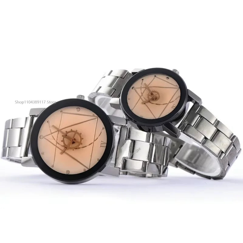 Personalized Couple Watches | Stylish Casual Tungsten Steel Personalized Couple Clock