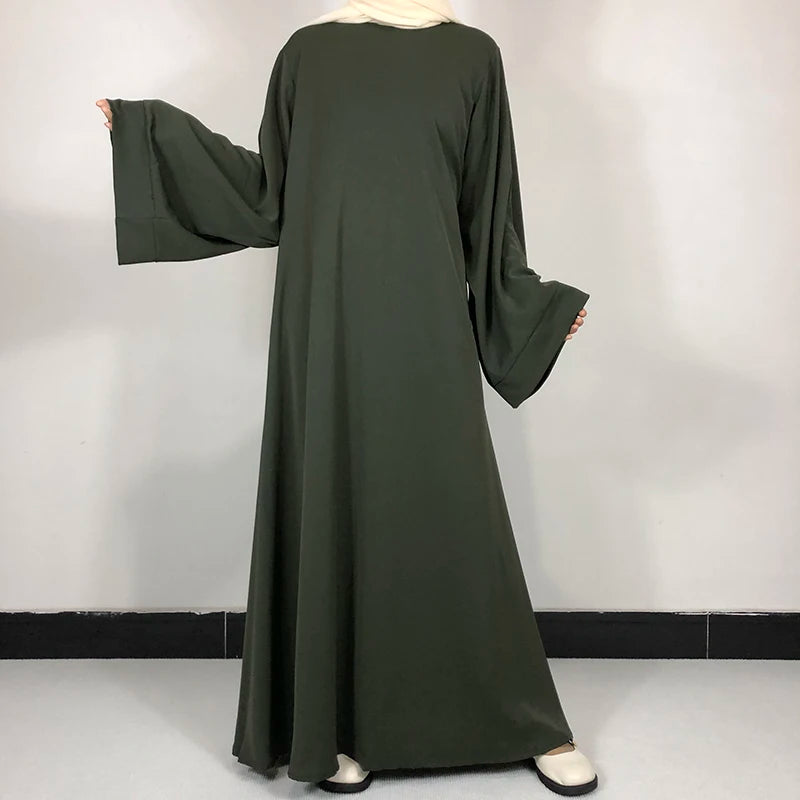 15 Colors Basic Abaya With Belt | High Quality Muslim Women Modest Simple Dress | EID Clothing