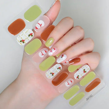 20 Christmas Snowflake Nails | Gel Nail Stickers For New Year Manicure UV Nail Wraps