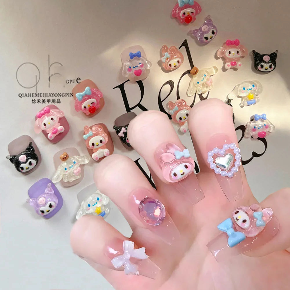 50 diy Nail Ideas |  Mini Animal Sanrio Series DIY Nail Charm for Girl Festival Gift