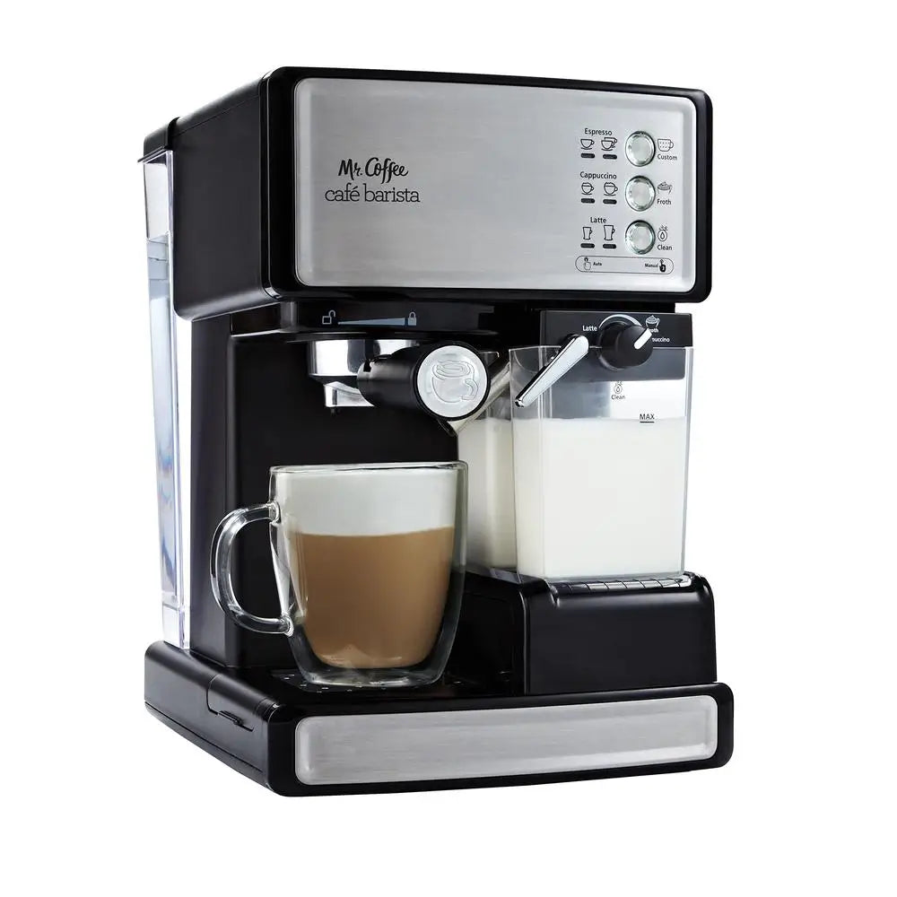 Stainless Steel Espresso Cappuccino Machine - 15-Bar Pump Home Coffee Maker 3-in-1