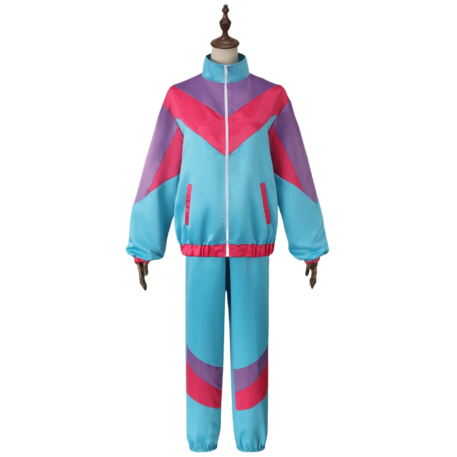 80s Windbreaker Outfit | Disco Tracksuit Sets Colorblock Outfits Set | Couples Hippie Dress Up