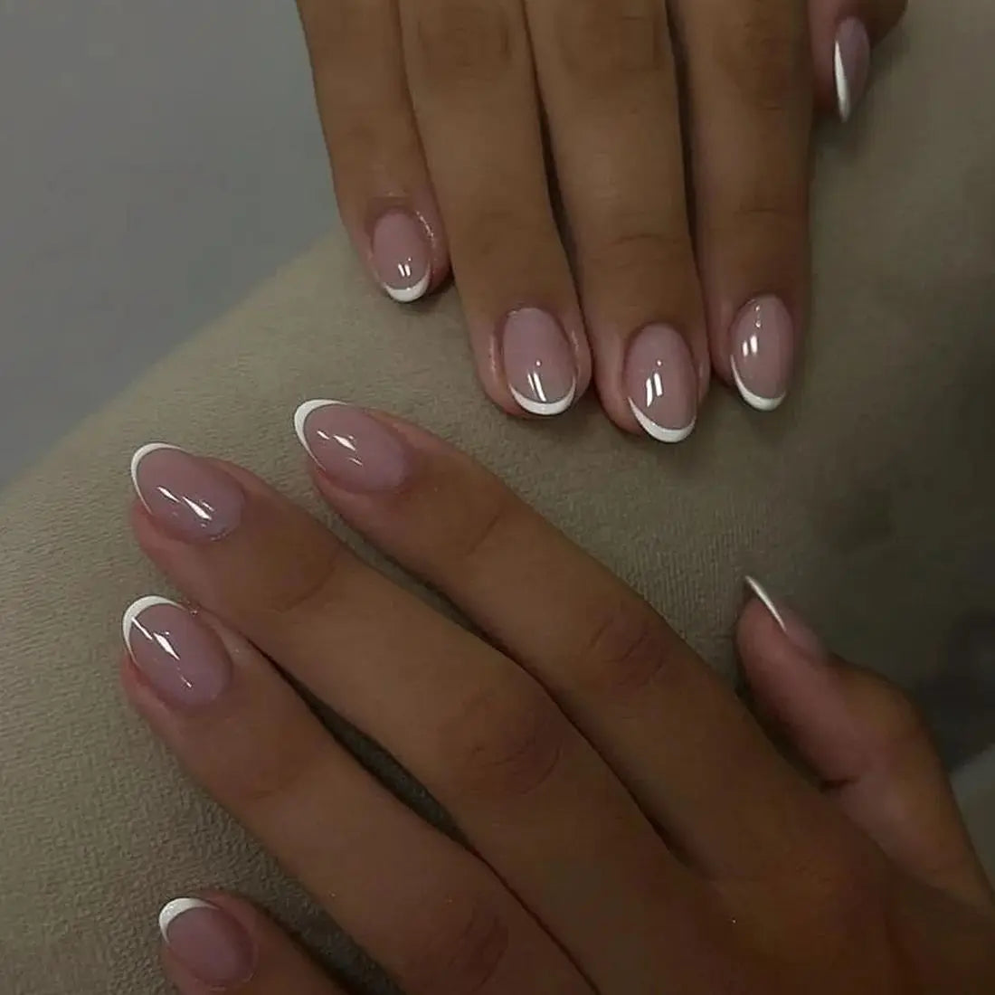 Short White French Nails Ideas | Wearable Fashion Fake Nails | Detachable Finished False Nails