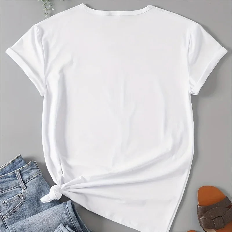 Cotton T-shirts | Space Moon Graphic T-shirts | Vintage Short Sleeve | Womens Clothes