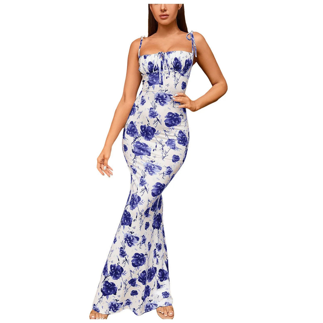 Summer Ready Bodycon Floral Dress with Boho Vibes and Spaghetti Straps