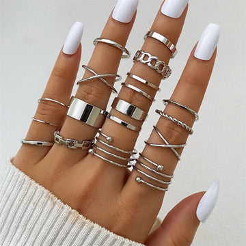 IFMIA Fashion Silver Color Punk Rings | Cross Rings For Ladies | Minimalism Finger Ring