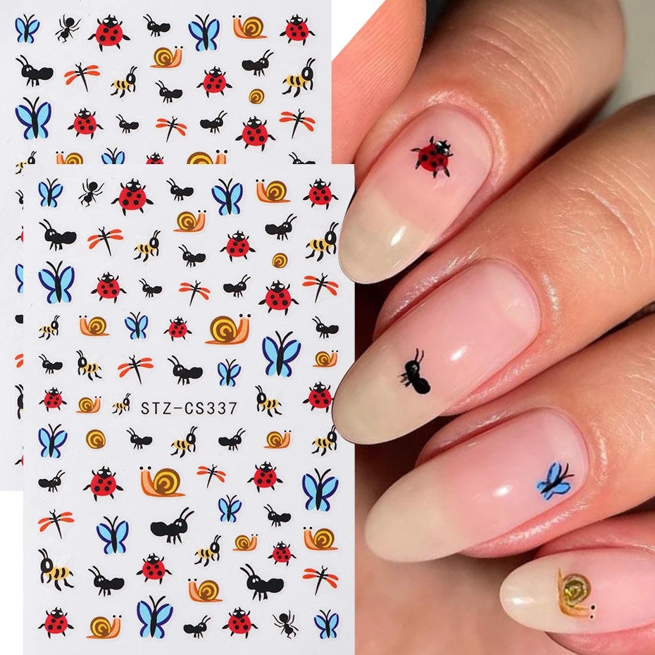 Ladybug Butterfly Ant Snail Nail Sticker