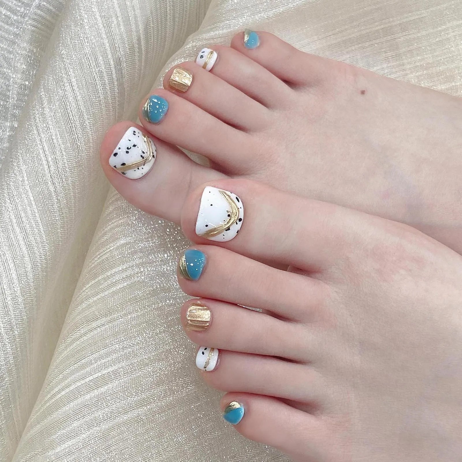 10pcs Handmade Beach Toenails in Summer