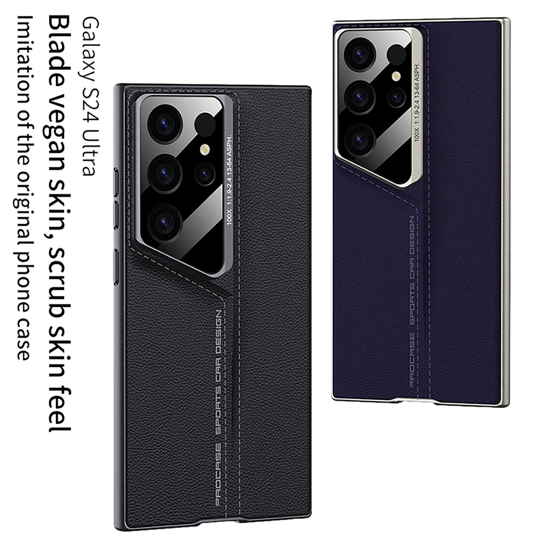 Vegan Leather Phone Case For Samsung Galaxy S23 S24 S25 Ultra | Anti-knock Hard Shell