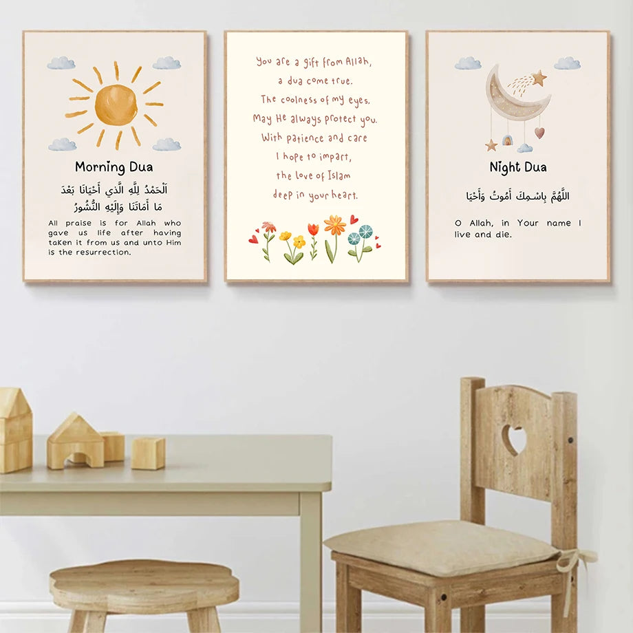 Arabic Alphabet Ayatul Kursi Quran Quotes Islamic Wall Art Canvas Painting Posters And Prints Picture For Baby Kids Room Decor