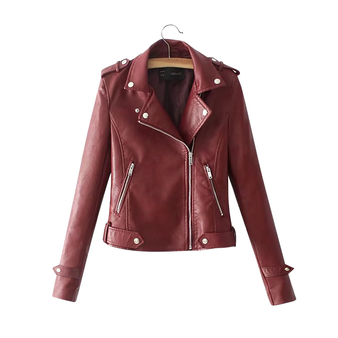 Women's PU Leather Biker Jacket – Cropped Streetwear with Zipper
