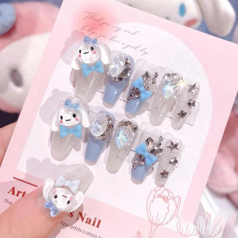 24 Back To School Nails | Cute Anime Cartoon Kuromi for Girls