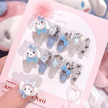 24 Back To School Nails | Cute Anime Cartoon Kuromi for Girls