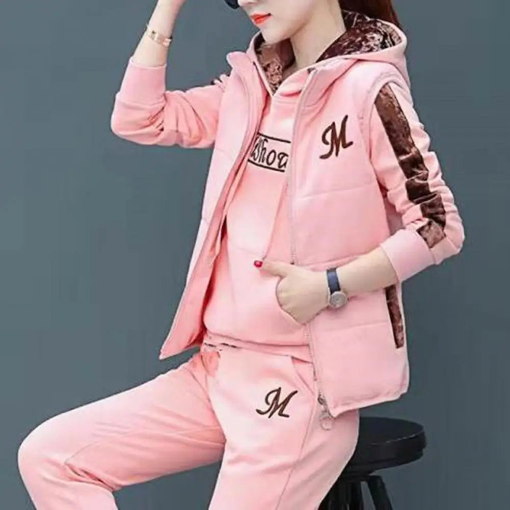 3 Sweatpants And Hoodie Set Womens | Waistcoat Pants Set