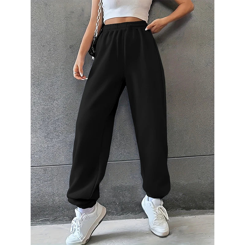 Casual Loose Sweatpants | Women's Fashion Pants | Solid Colour Elastic Waist Female Pants New Street Wear