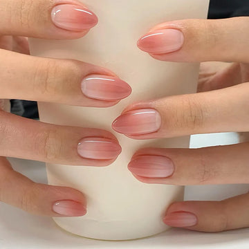 Pink Gradient Nails | French Wearable Nail Art Fashion | Simple Short Fake Nails