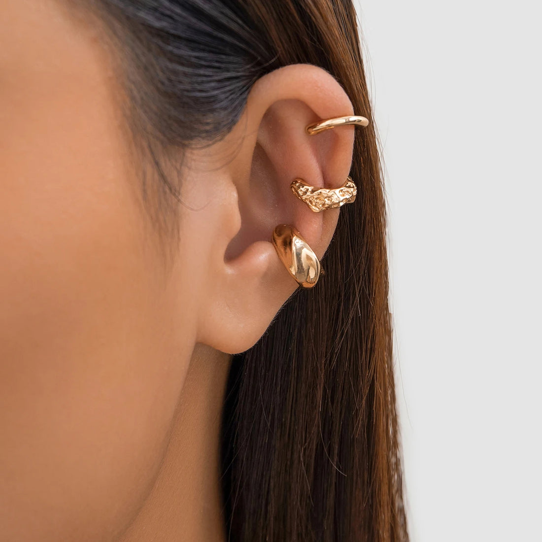 3Pcs Non pierced earrings | Geometric Ear Cuff Earrings for Women| Party Girls Y2K Jewelry