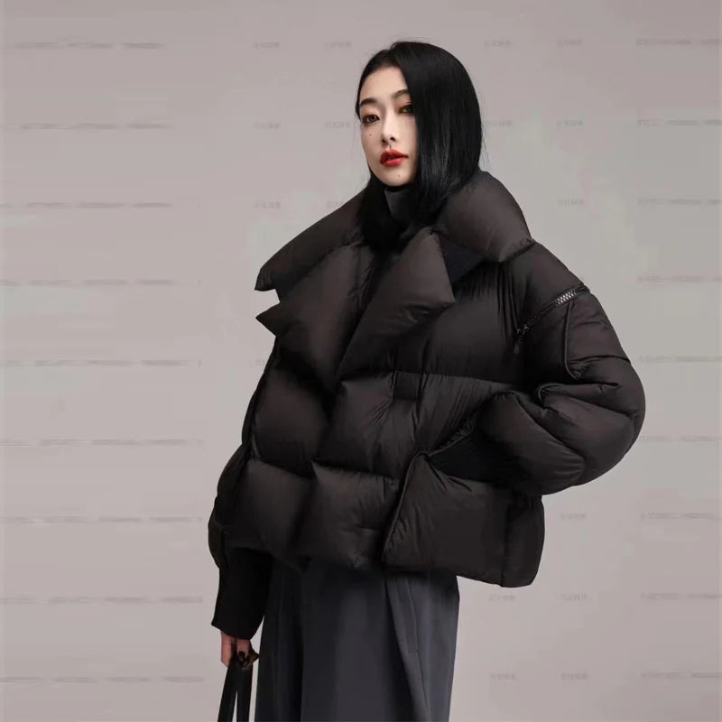 Winter Puffer Jacket Women  | Short 90% White Duck Down Coat Female Streetwear