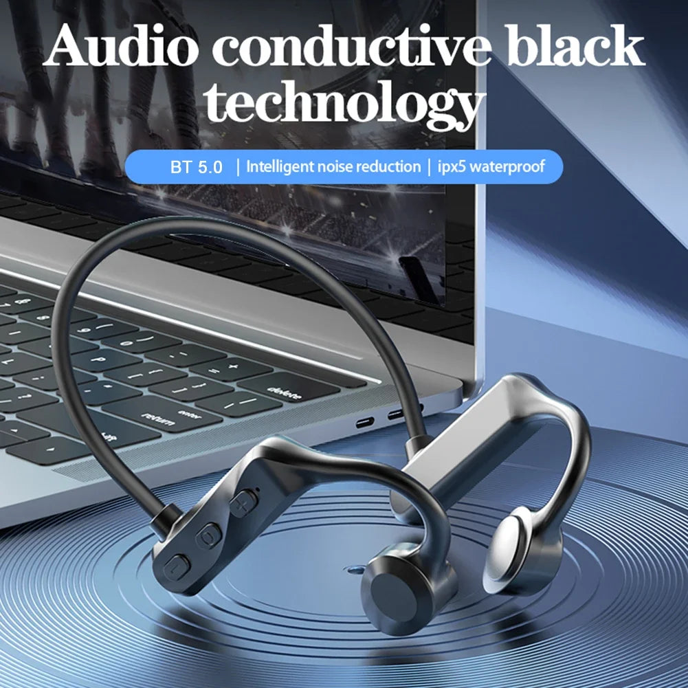 Bone Conduction Headphones Handfree Not In-Ear Headset | Lightweight Bluetooth Headphones