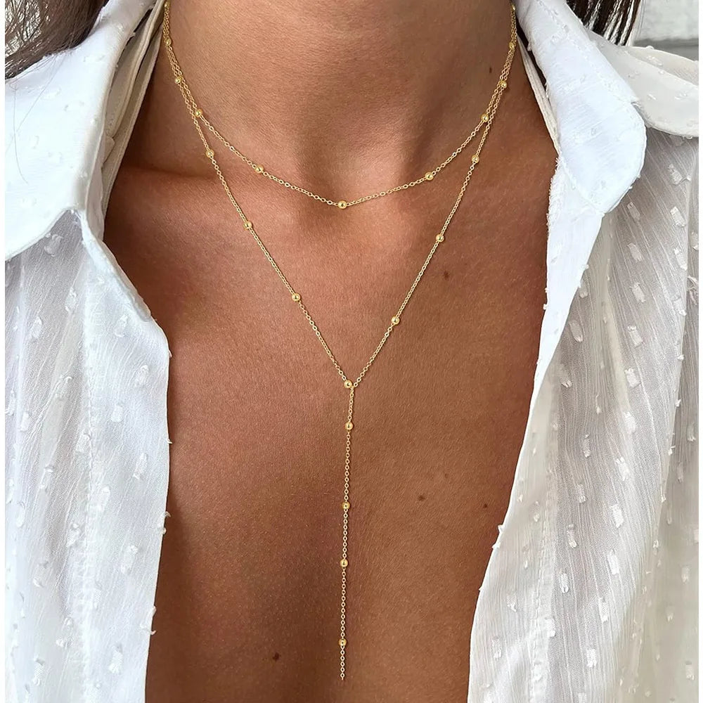 Gold Plated Locket Chain | Dainty Long Necklace | Laryered Necklaces For Women