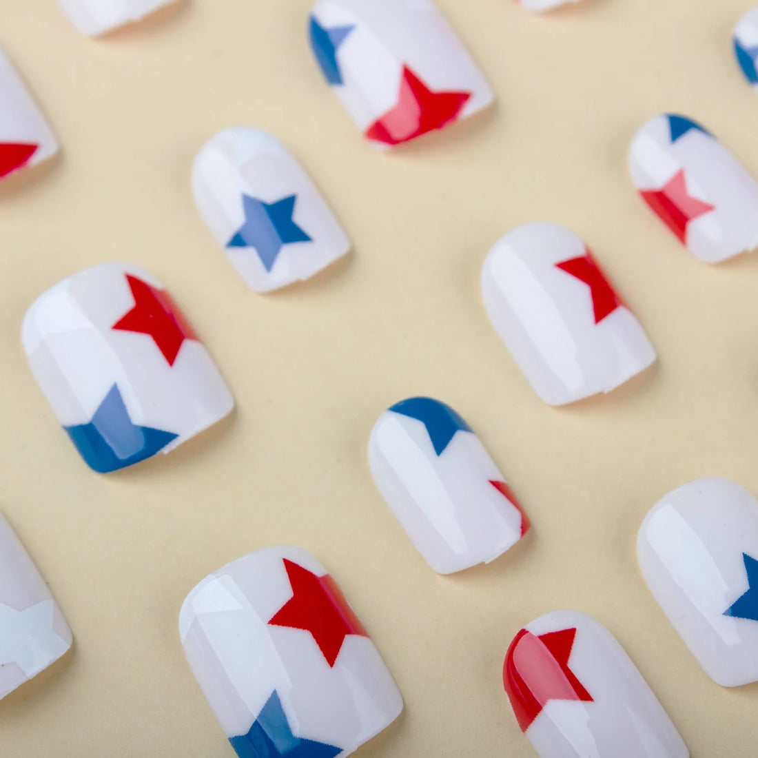 24 Pcs Independence Day Square Press-On Nails