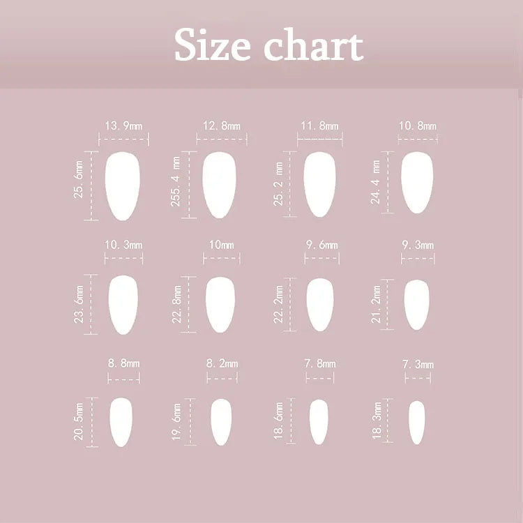 Rose Pink French Glitter Almond Nails ong | Full Cover Finished False Nails Press on with Glue