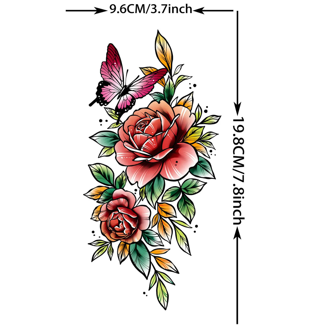 1 Sheet Butterfly Temporary Tattoos | Waterproof Realistic Fake Tattoo Sticker Long Lasting
