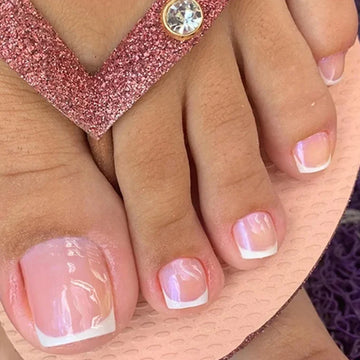 24pcs French Pedicure Design Ideas