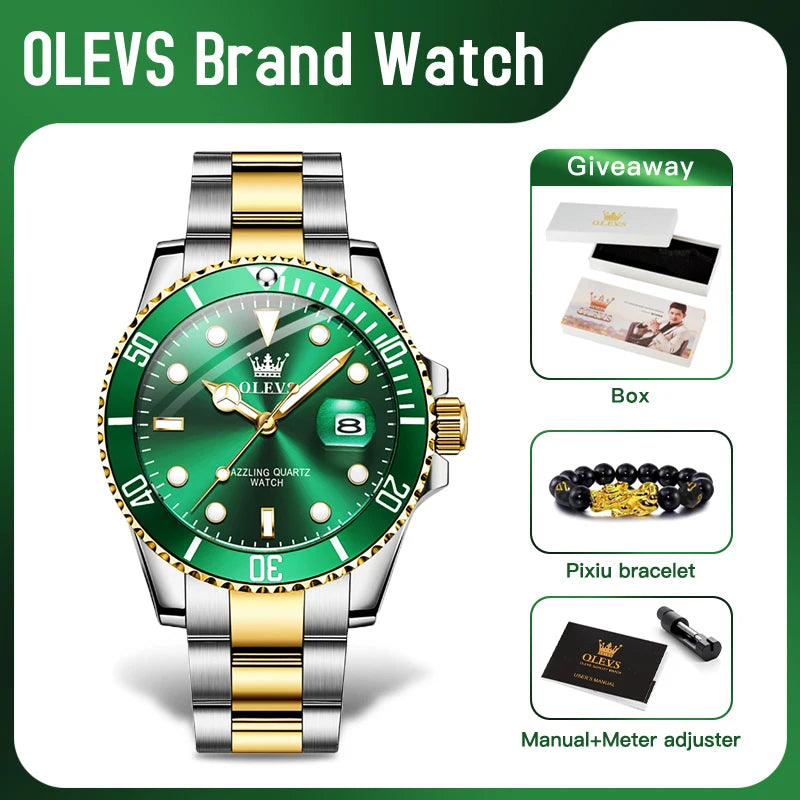 OLEVS 5885 Man Watch Original Brand Waterproof Quartz Watch | First Gift For Boyfriend