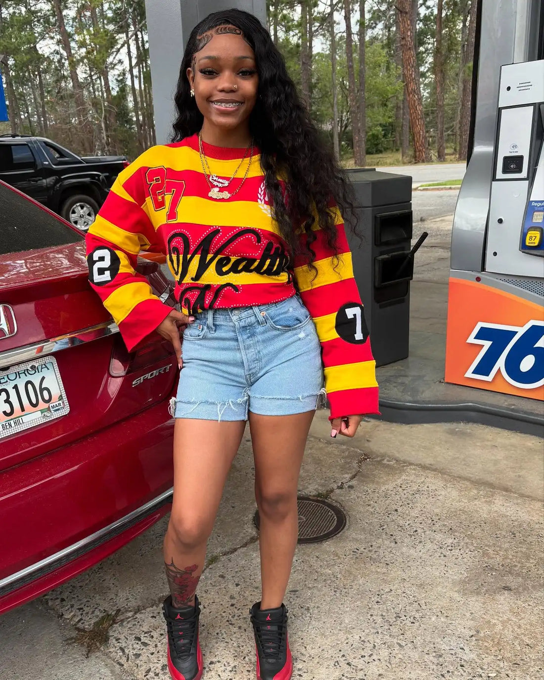 Y2k Jackets Women | American Classic Letter Patchwork Stripe T Shrits | Trend Oversized Tops