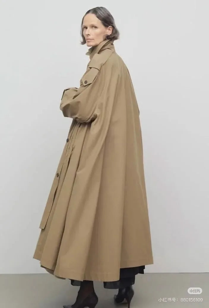 Polo Collar Long Sleeve Sweater | Long Sleeve Irregular Trench Coat