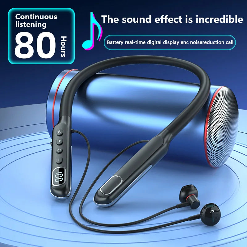 Acinaci G123 Wireless Neckband Earbuds | Neck Headphones | Built-in Microphone,Bluetooth Headset 80H Playtime
