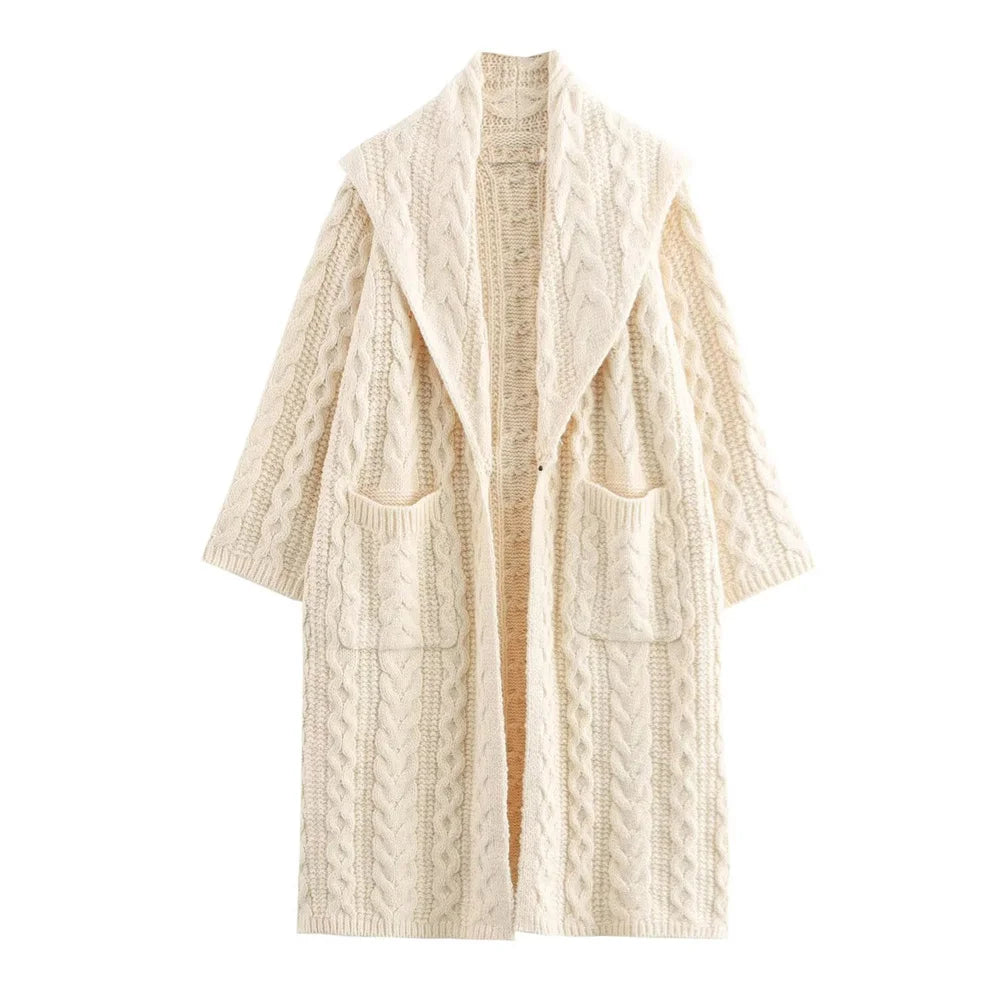 Medium Long Coat Women with open collar | winter new style