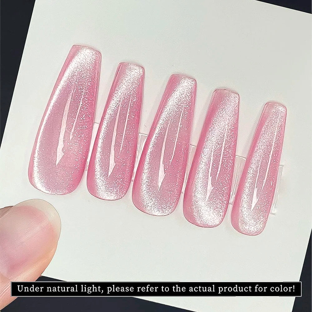 Pink Cat Eye Gel Nail Polish | Ceramic Magnetic Gel UV Semi-permanent Enamels Varnish Nail Supplies