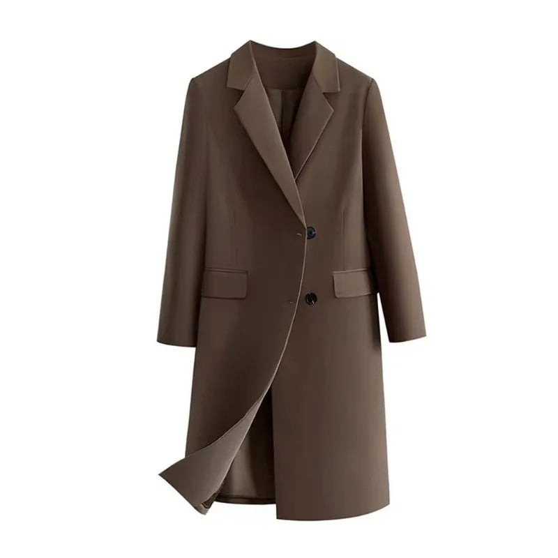 Ladies Suit Coat | mid-length trench coat new autumn casual retro small coat
