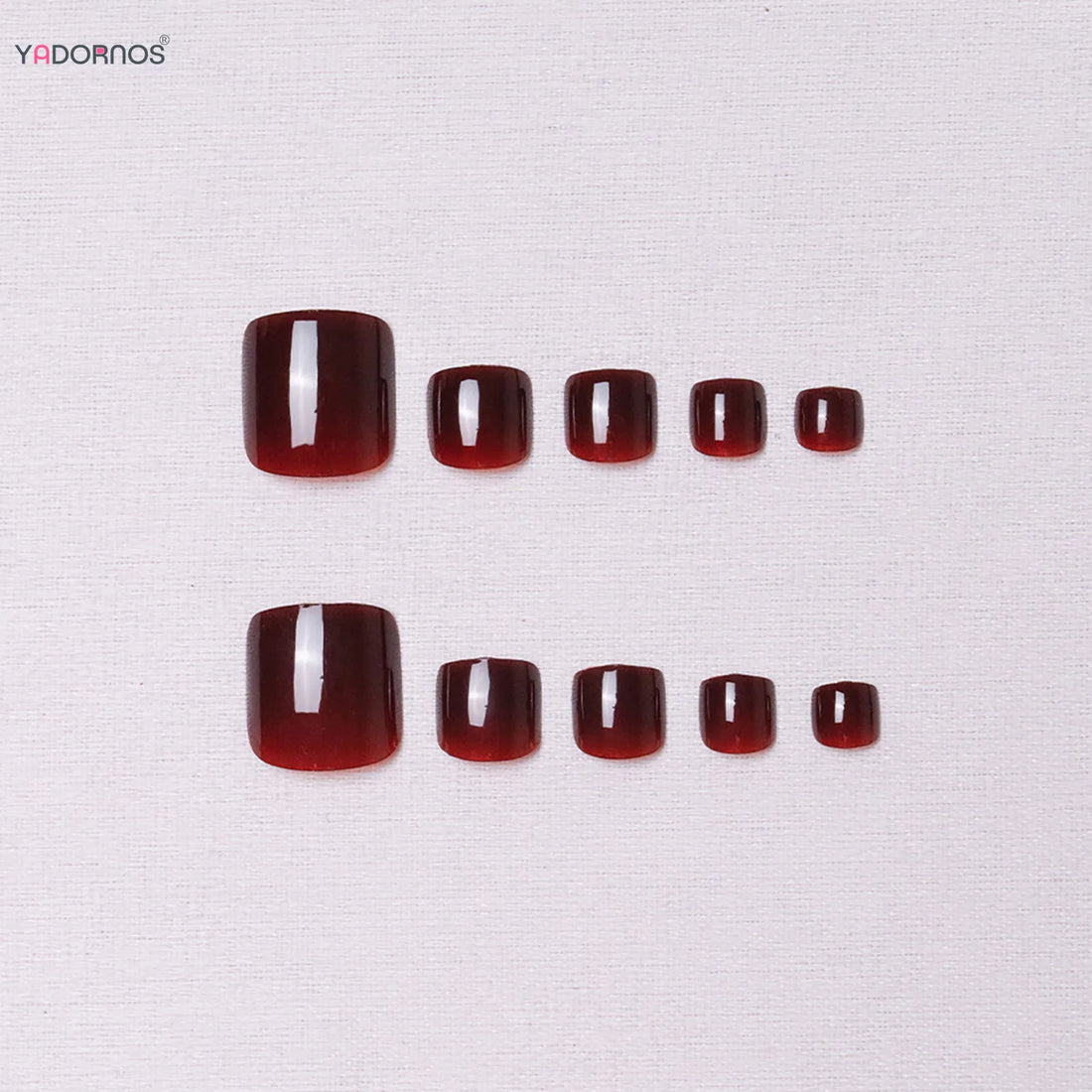 24Pcs Red Fake Toenails | Summer Women Girls Charms Manicure Daily Party Press on Toe Nails