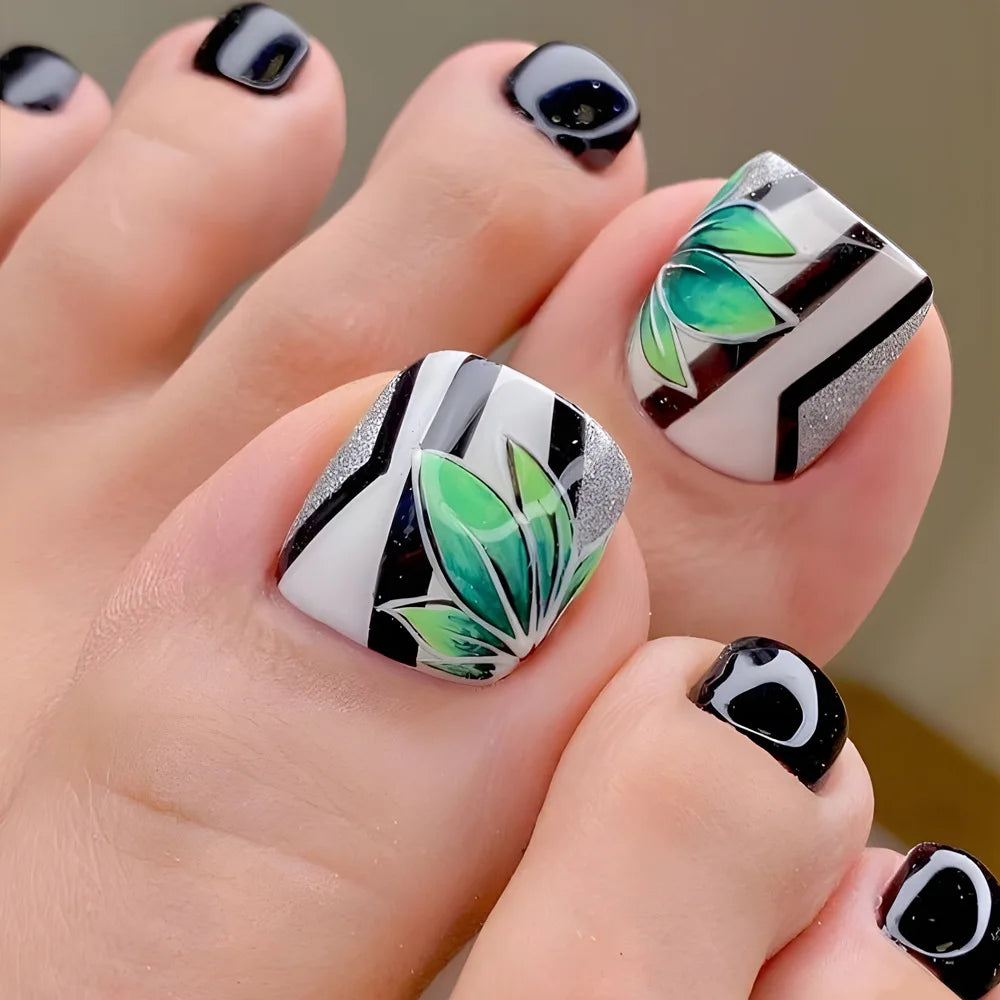24 Simple French press on toenails for summer wear