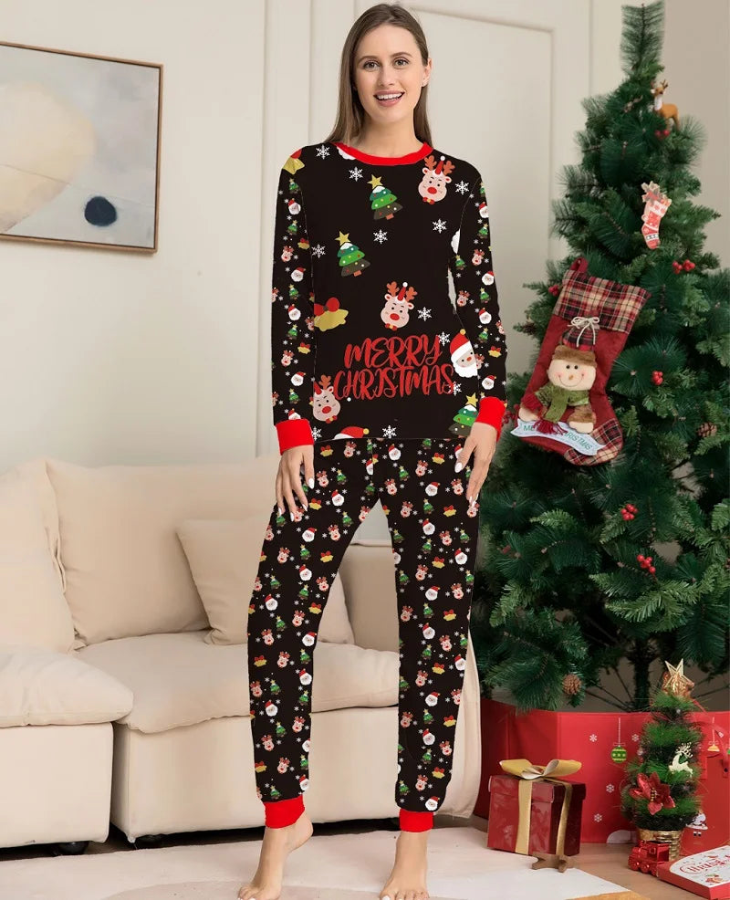 Christmas pajamas family | Outfits Adult And Kids Xmas Sleepwear Sets Print Tops+Pants