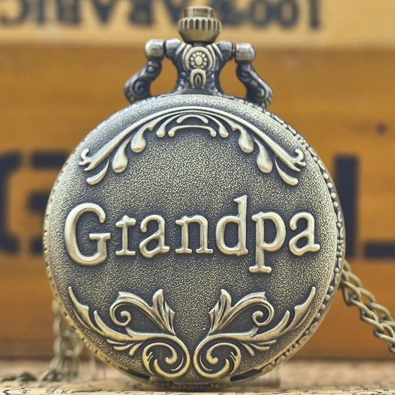 Vintage Pocket Watch For Grandpa | Chain Retro The Greatest Pocket Watch Necklace For Grandpa