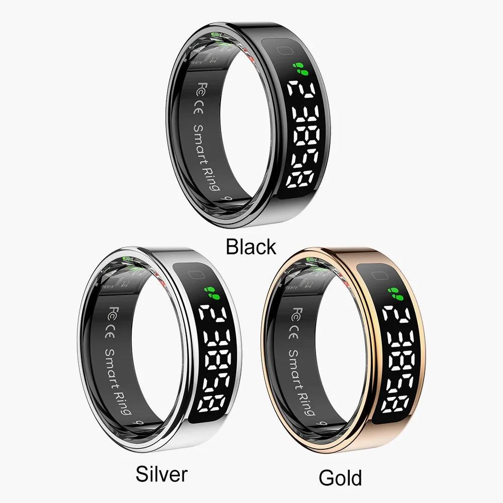 Android & iOS | Smart Ring With Screen and Touch Fitness & Sleep Monitor 5 ATM Waterproof Fitness Ring