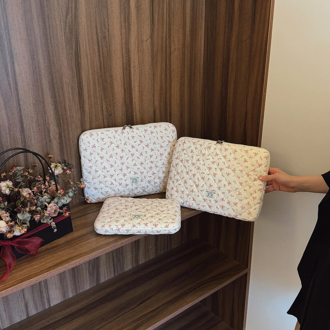 Fluffy Padded Bag for laptop | Shockproof Cute Quilted Laptop Sleeve Bag