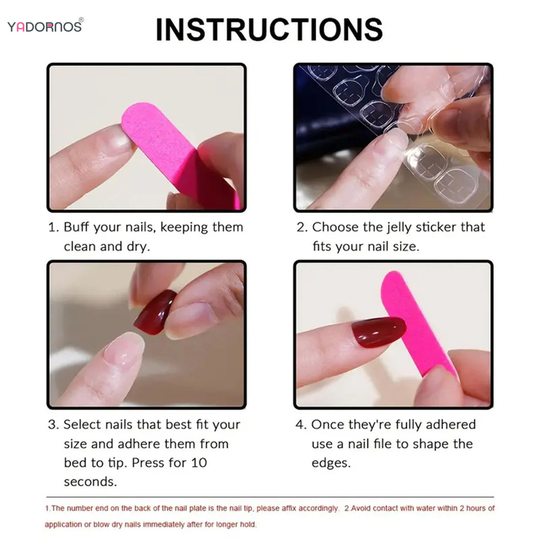 24pcs Sweet Letter Press On Cute Cherry Nails for womens