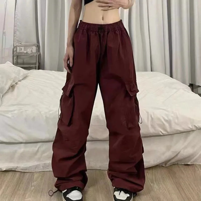 Retro Cargo Pants Women Fashion Streetwear High Waist Thin Sweatpants | Street Style Outfits Casual