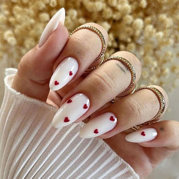 24PCS-Valentine's Day Nail Designs | Red love pattern fashion generous