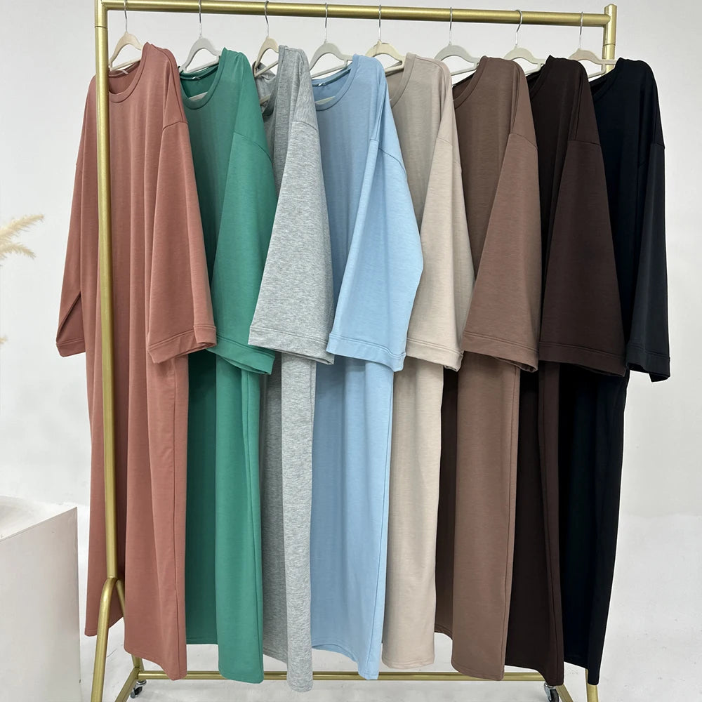 Casual Modest Dresses Islamic | Women's Loose Long Sweatshirt Dress | Muslim Casual Abaya | Ramadan Eid