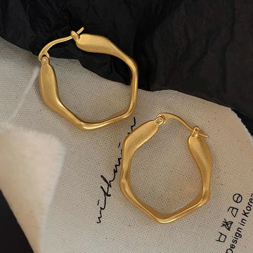 PONYKISS 18K Gold Earrings for Women Minimalist Fine Jewelry Trendy Accessories