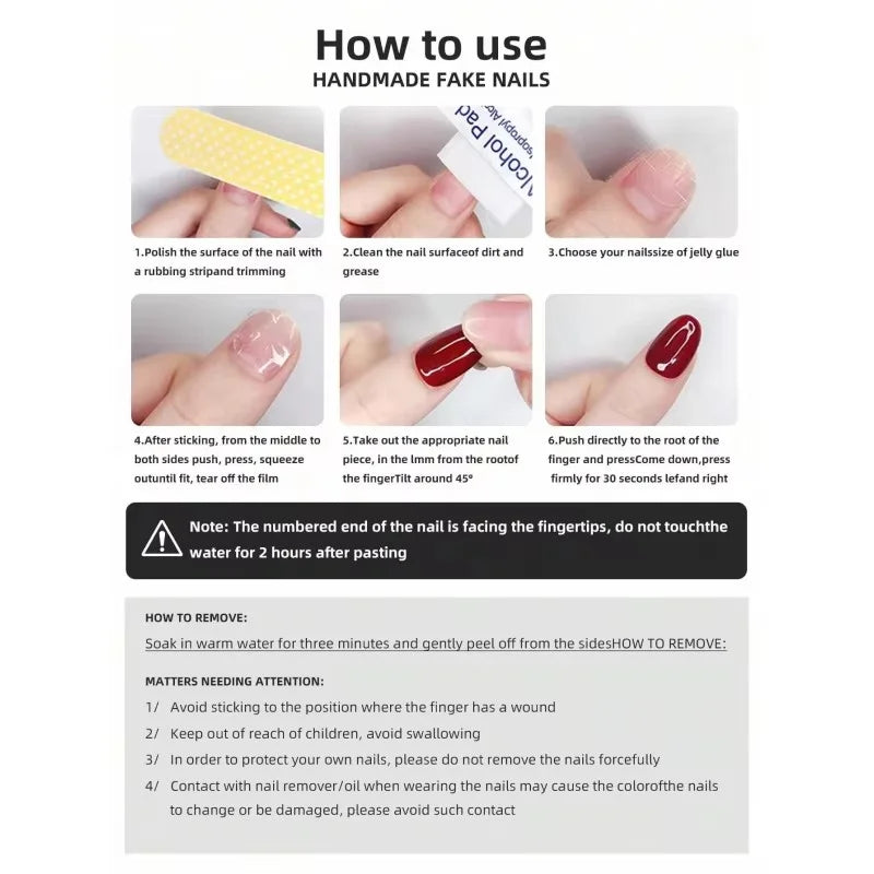 10 Cherry Red Long Nails. beautiful fake nails, ultra long cherry nail art, suitable for women