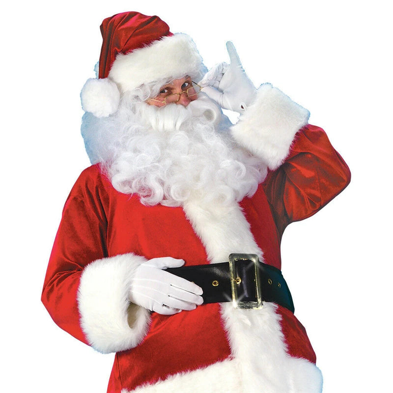5Pcs S-3XL Adult Christmas Santa Claus Costume | Santa Claus Role Cosplay Fancy Dress