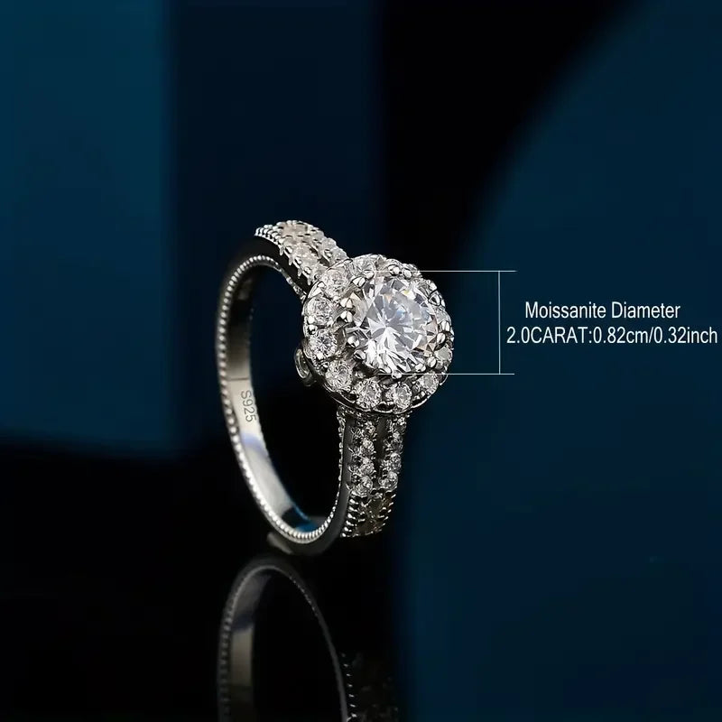 A 2-carat round Engagement Rings For Girlfriend | D color, VVS1 clarity for a promise