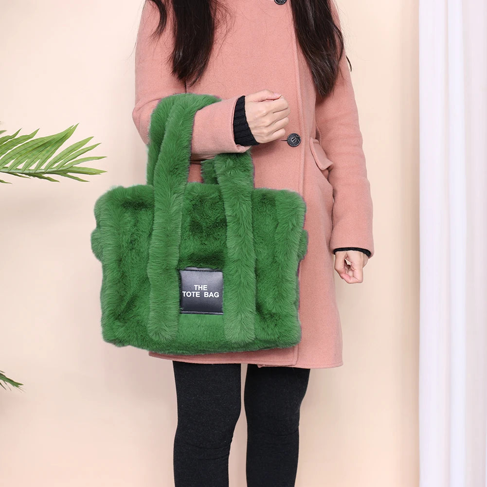 Shoulder Tote Bag | Soft Plush Portable Large Capacity for Travel & Work